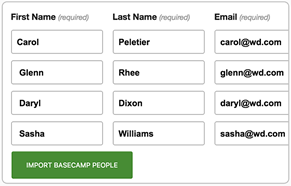 Import users from Basecamp