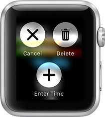 Creating a new time entry on the Apple Watch