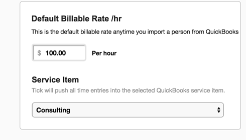 Set billable rate in Tick