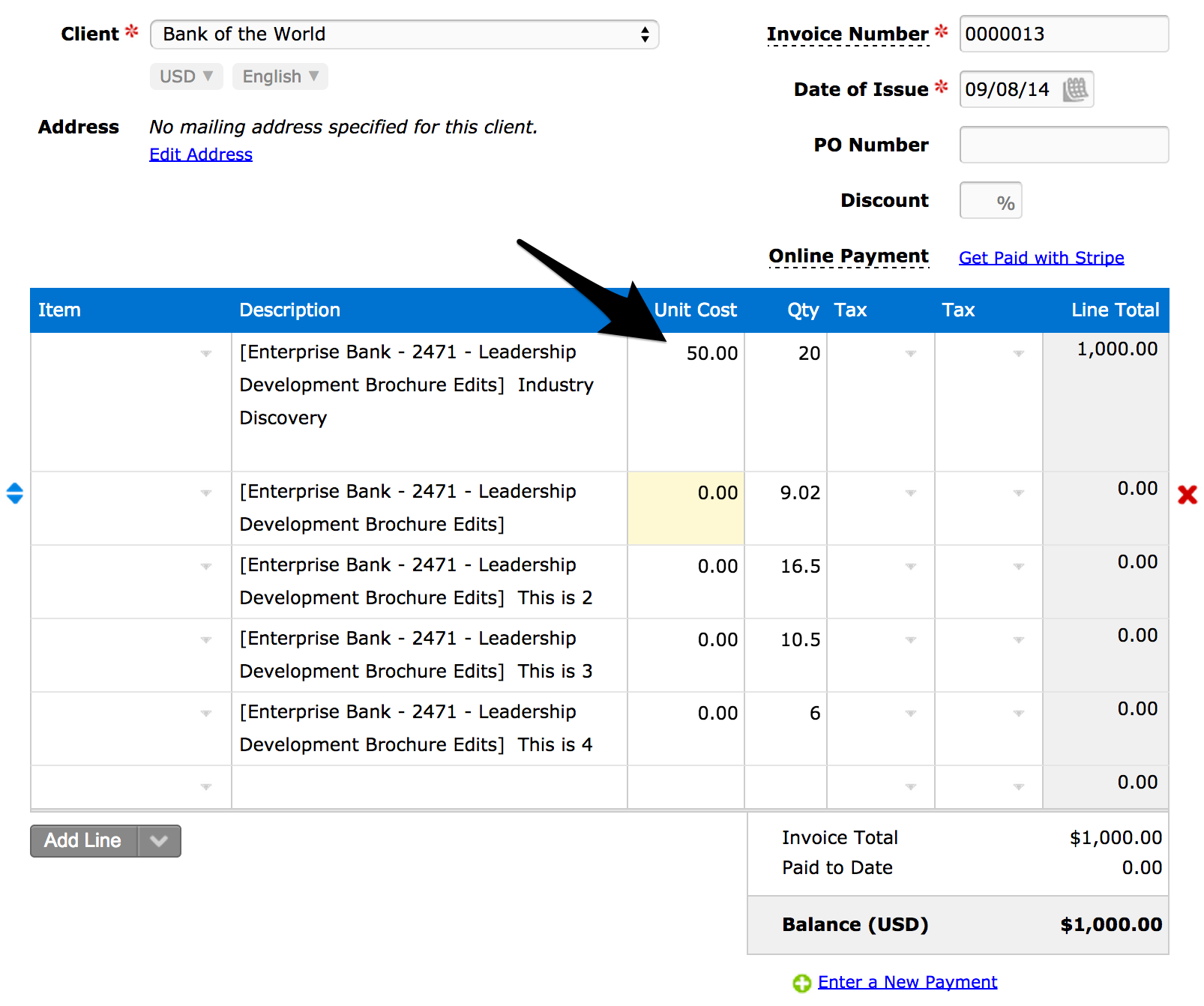 Edit Hourly Rate