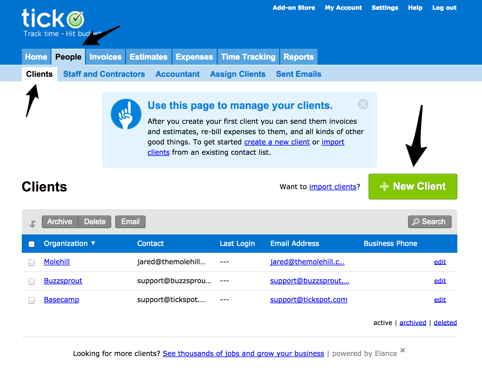 Create New Client in Freshbooks