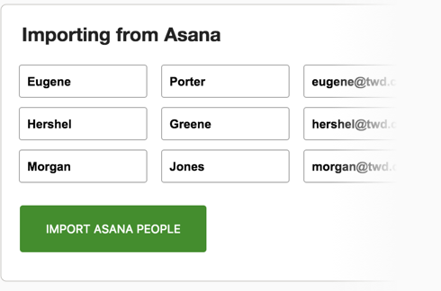 Importing Asana team into Tick