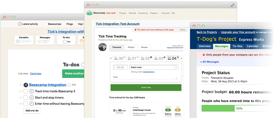 Tick and Basecamp Integration